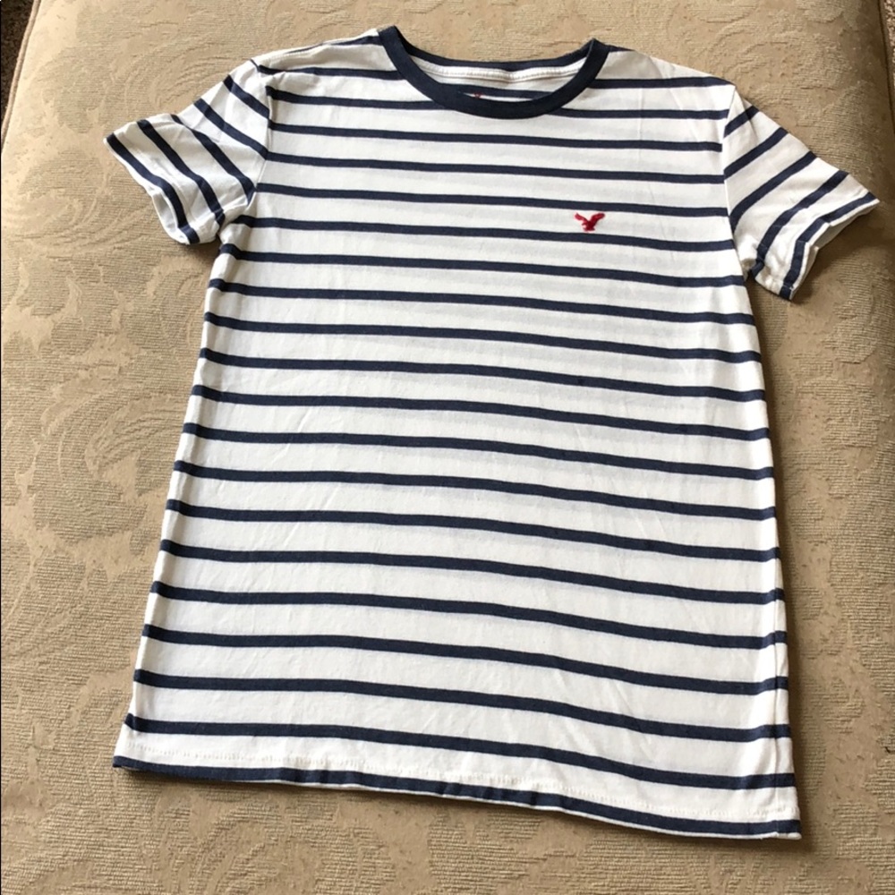 American Eagle Striped Mens Tee Shirt